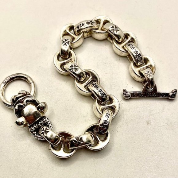 Gaboratory Vintage Silver Single Dog Biker Heavy BRACELET 99g - Picture 7 of 11